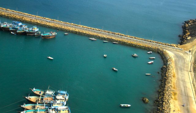 Iranian Launch Boats in Konarak Berth, Chabahar Bay.