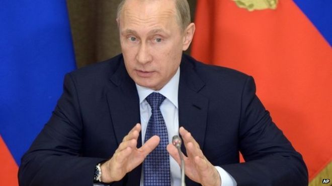 Mr Putin signed the bill after it was backed by Russian MPs earlier this week(Picture by BBC NEWS)