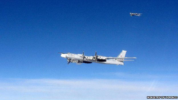Russian aircraft have flown close to UK airspace in recent weeks(Picture from BBC)