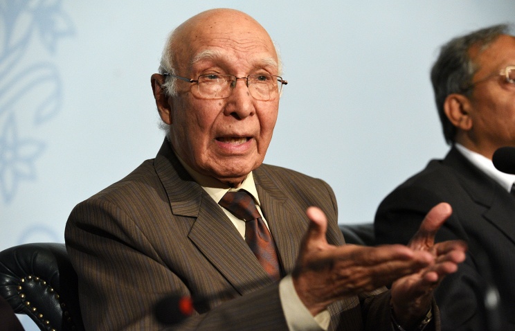 Sartaj Aziz, advisor to the Prime Minister of Pakistan on national security and foreign affairs