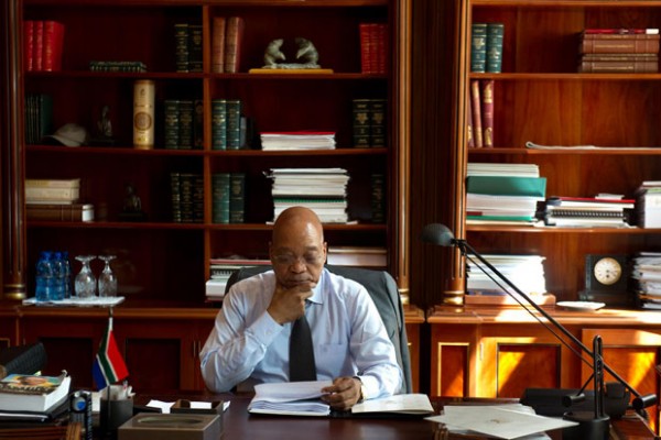 President Jacob Zuma prepares his speech ahead of the State of the Nation Address (SoNA) in the National Assembly. (Photo: DOC)