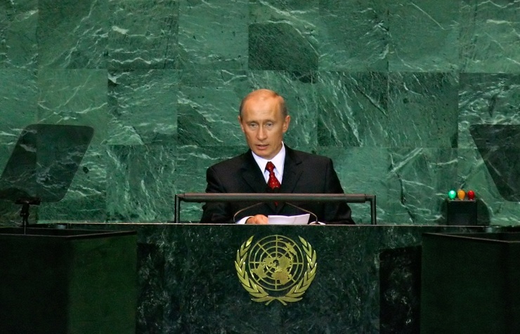 Vladimir Putin attended the opening of the General Assembly session in 2005 when the organization turned 60 years old. © ITAR-TASS/Alexey Panov