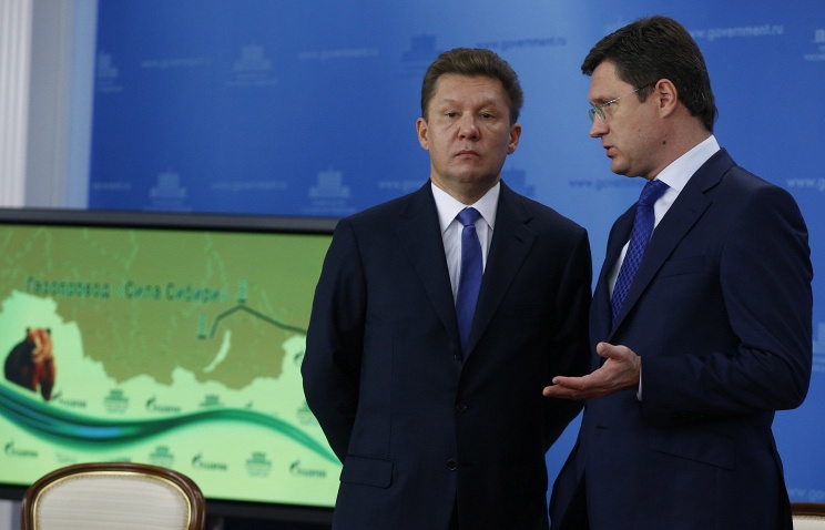 Gazprom CEO Alexay Miller and Russia's Energy Minister Alexander Novak© Dmitry Astakhov/Russian government's press service