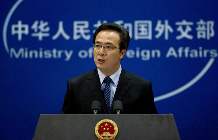 Chinese Foreign Ministry spokesperson Hong Lei© AP Photo/Andy Wong