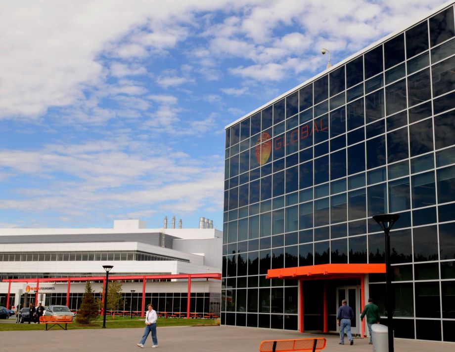 Exterior of GlobalFoundries computer chip factory Monday afternoon, Oct. 20, 2014, at Luther Forest Technology Campus in Malta, N.Y. (Will Waldron/Times Union)