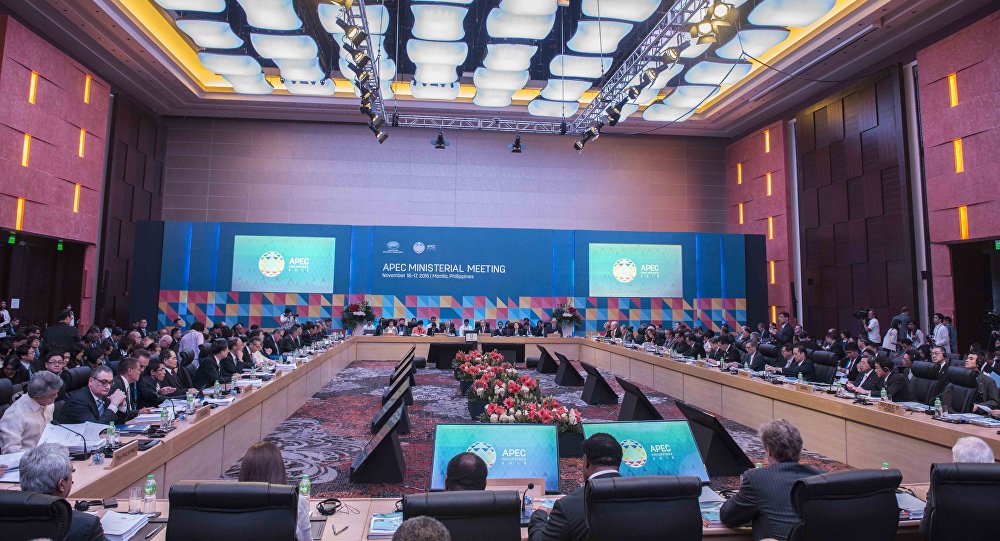 Russian Prime Minister Dmitry Medvedev invited Asia-Pacific Economic Cooperation (APEC) delegates to take part in next year's innovation forum in Russia. © AFP