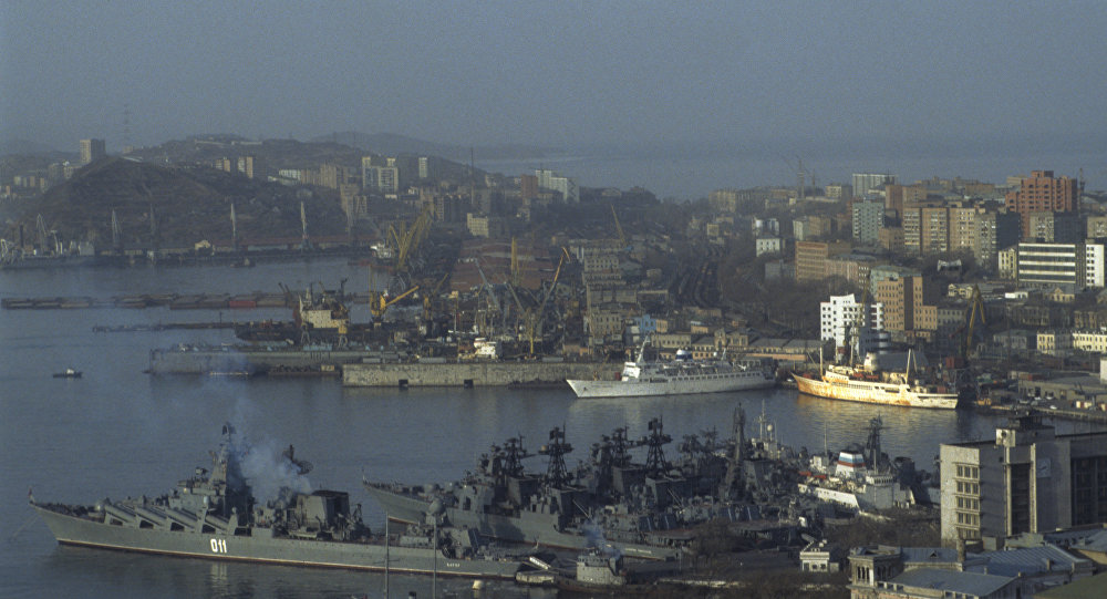Vladimir Putin said that the Russian ports in the Far East region are likely to become a major infrastructure link between the Asia-Pacific region and Europe. © Sputnik/ Igor Mikhalev