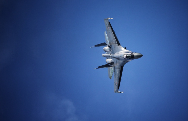 A Sukhoi Su-35 fighter jet during a demonstration flight at the 12th MAKS International Aviation and Space Salon in Zhukovsky, Russia. © TASS/Marina Lystseva