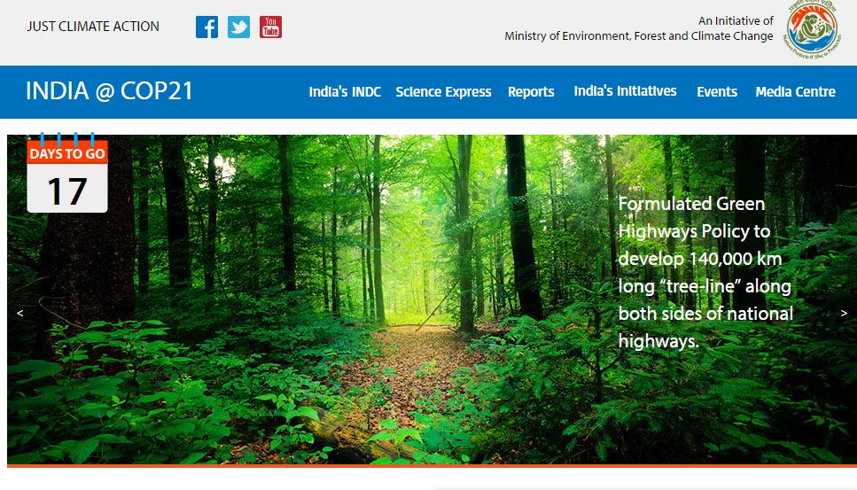 Screen capture of climate action website