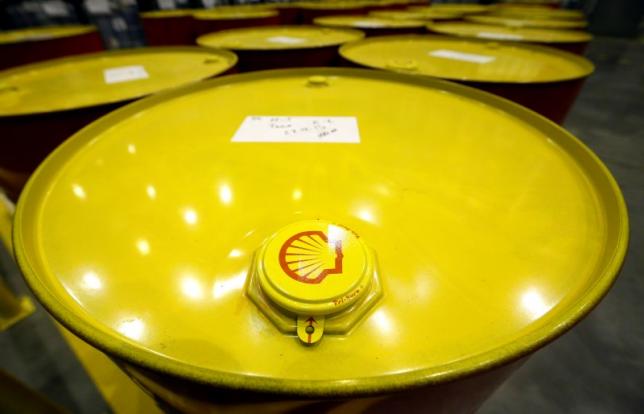 Filled oil drums are seen at Royal Dutch Shell Plc's lubricants blending plant in the town of Torzhok, north-west of Tver,. REUTERS/Sergei Karpukhin