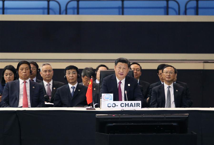 Chinese President Xi Jinping (front) attends the plenary meeting of the Johannesburg Summit of the Forum on China-Africa Cooperation in Johannesburg, South Africa, Dec. 5, 2015. © Xinhua/Yao Dawei