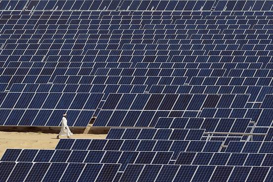 The Roha Dyechem solar plant at Bhadla, in the western Indian state of Rajasthan. Money Sharma/Agence France-Presse/Getty Images