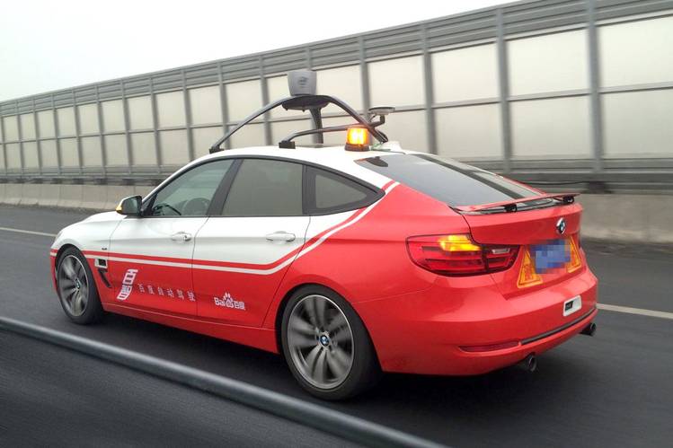 One of Baidu's prototype autonomous cars being road tested on a Beijing highway earlier this month. Photo: Baidu