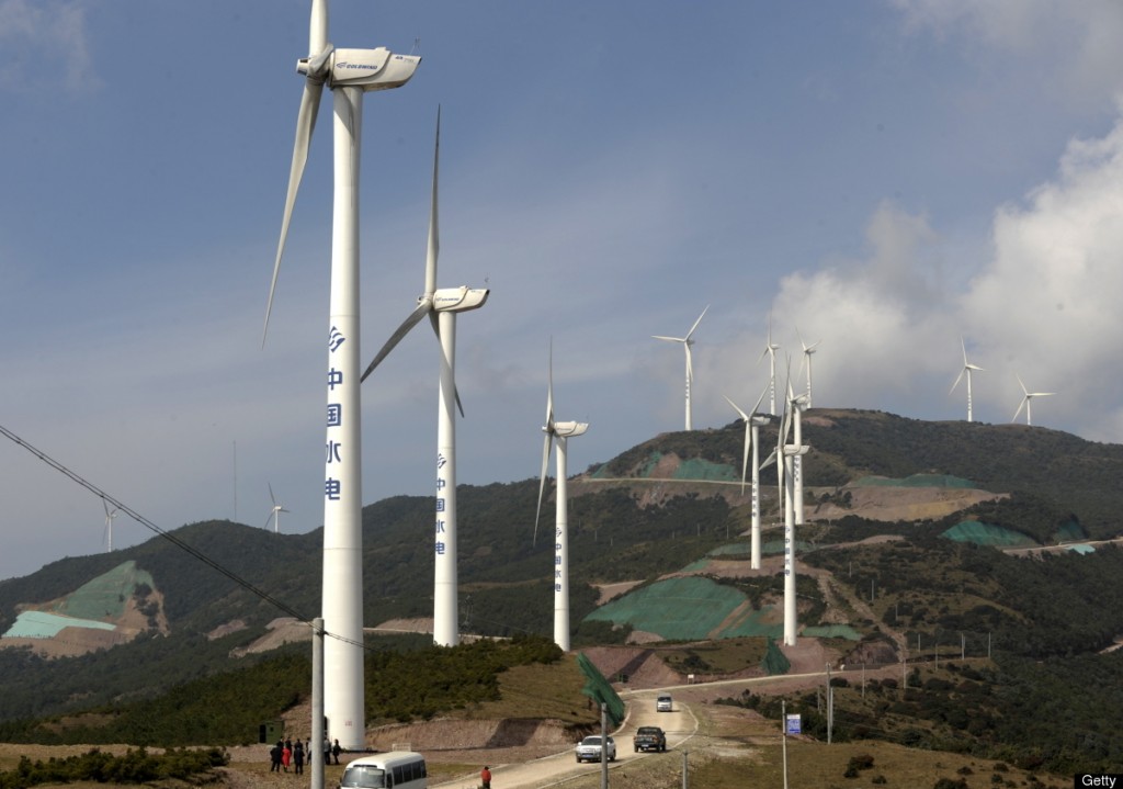 Wind turbines in China.