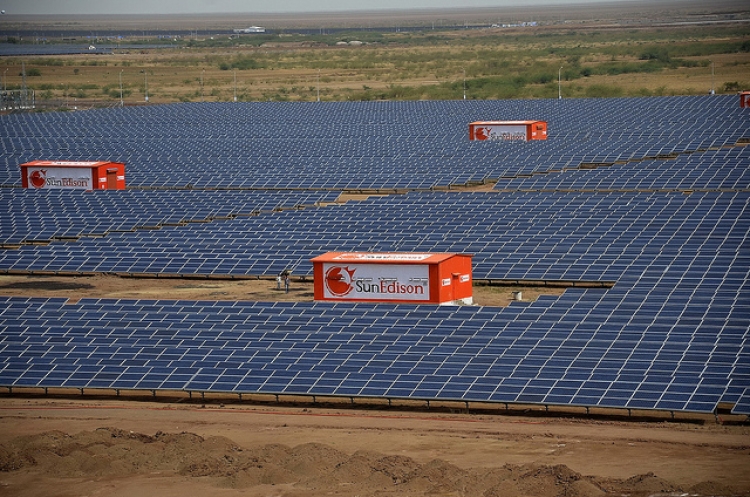 India's first solar park at Charanka. Flickr: American Centre Mumbai