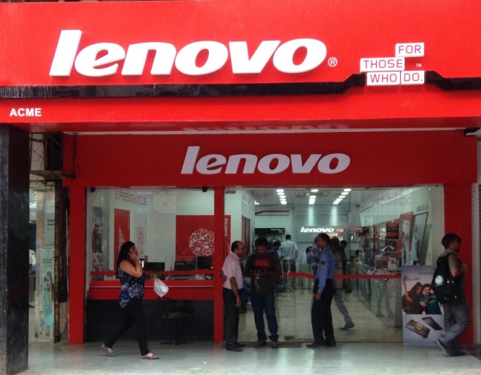 Lenovo's retail shop in Delhi, India.