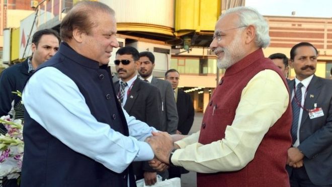 Nawaz Sharif and Narendra Modi. Source: BBC
