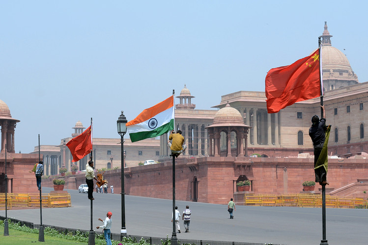 china india flags