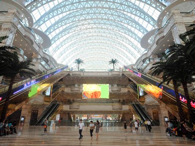 The main hall of the New Century Global Center, the world’s largest single building, in the suburbs of Chengdu, in southwest China's Sichuan province. A new consulate is set to open in Chengdu, where all major Indian IT companies, feeling the pinch of high overhead costs in trendy Shanghai, have established a foothold.