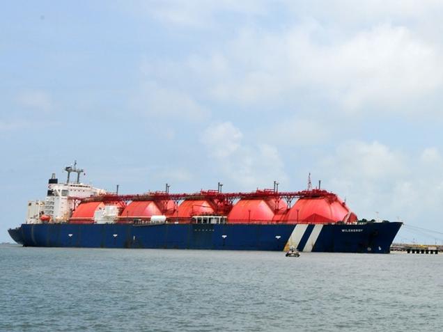 File photo of Wilenergy, the natural gas carrier from Qatar, berthed at the Petronet LNG terminal at Puthuvype, Kochi. India buys 7.5 million tonnes of LNG a year from Qatar.