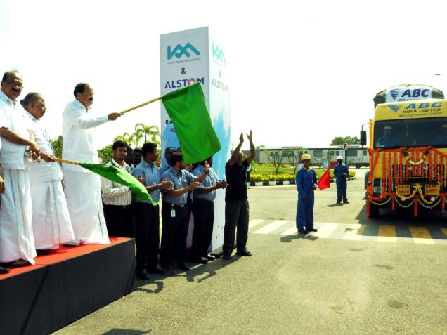 Three indigenously-designed and manufactured coaches were flagged off by Union Minister for Urban Development and Parliamentary Affairs, M. Venkaiah Naidu, on Saturday.
