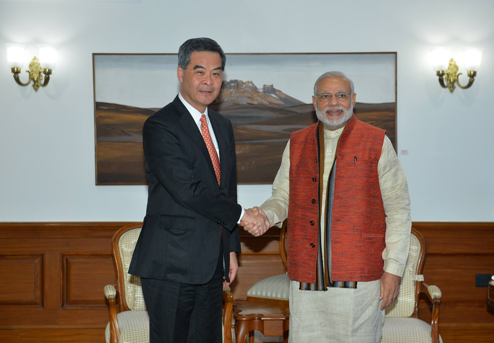 Chief Executive of Hong Kong, Mr C Y Leung, met with Modi