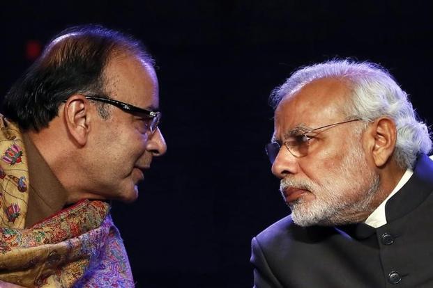 A file photo of Prime Minister Narendra Modi (right) with finance minister Arun Jaitley. Photo: Reuters