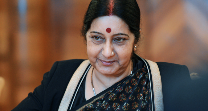 Indian External Affairs Minister Sushma Swaraj. Source:Evgeny Biyatov/RIA Novosti