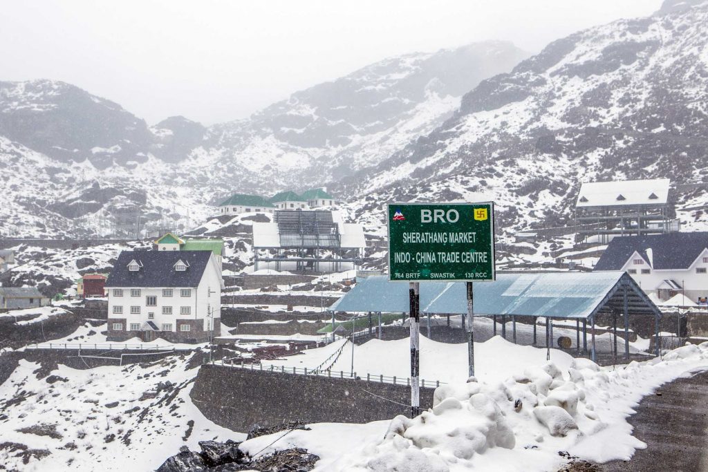 The Indo-China Sherathang Trade Mart near the Nathula Pass in May. Photographer: Prashanth Vishwanathan/Bloomberg