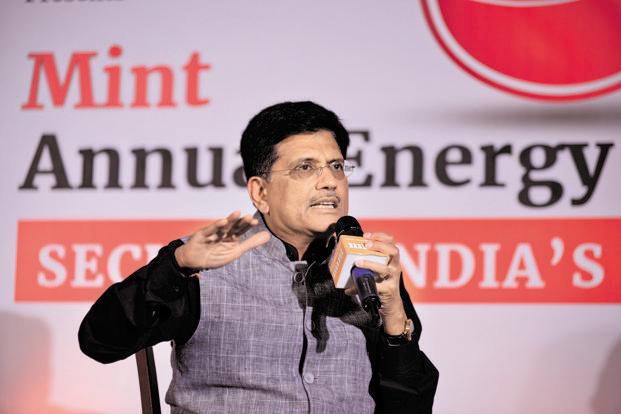 Power minister Piyush Goyal. Photo: Pradeep Gaur/Mint