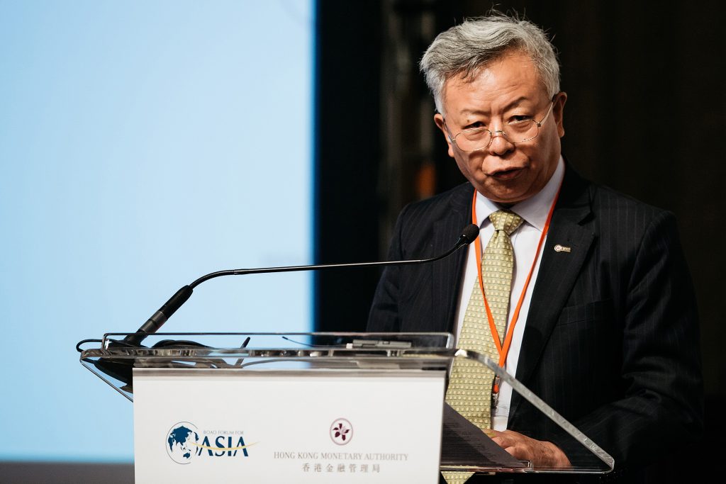 Jin Liqun, president of the Asian Infrastructure Investment Bank (AIIB), speaks during the Boao Forum for Asia Financial Cooperation Conference in Hong Kong, China, on Tuesday, July 5, 2016. There's a lot money in China but it is still hard for firms to find funding, Wu Xiaoling, vice chairman of the financial and economic committee of the National People's Congress, said at the forum. Photographer: Anthony Kwan/Bloomberg