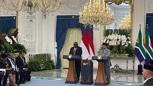 South African president arrives in Indonesia for first state visit