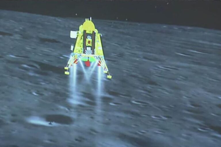 In historic first, India’s Chandrayaan-3 spacecraft lands on moon’s south pole