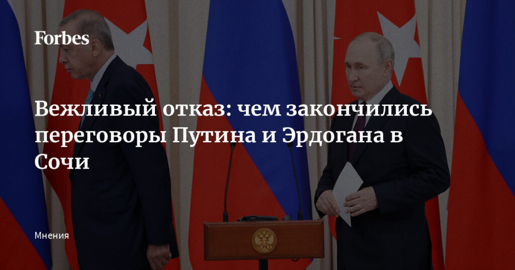 Вежливый отказ: чем закончились переговоры Путина и Эрдогана в Сочи
