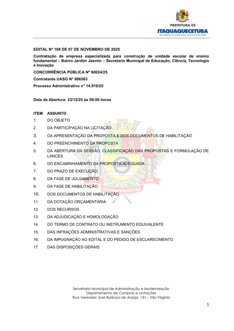 Brazil: C. E. E. PARA CONSTRUCAO DE UNIDADE ESCOLAR DE ENSINO FUNDAMENTAL