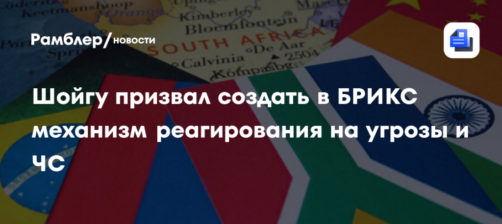 Шойгу предложил создать на платформе БРИКС механизмы реагирования на случай ЧС