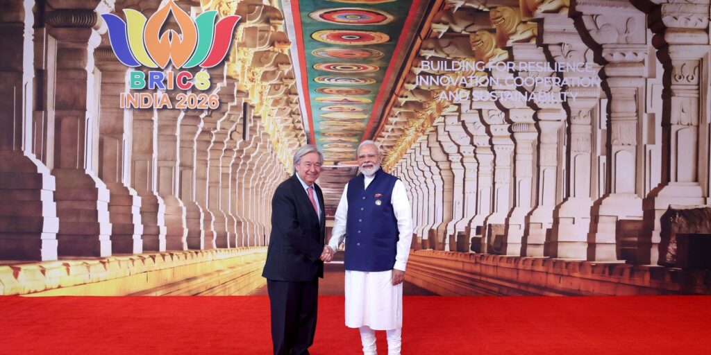 Na cúpula do Brics na Índia, Guterres diz que mundo "precisa de paz"
