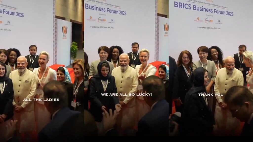 BRICS Summit Video: फोटो के लिए मोदी के पास पहुंचे डेलीगेट्स, फिर PM Modi ने कही ये मजेदार बात